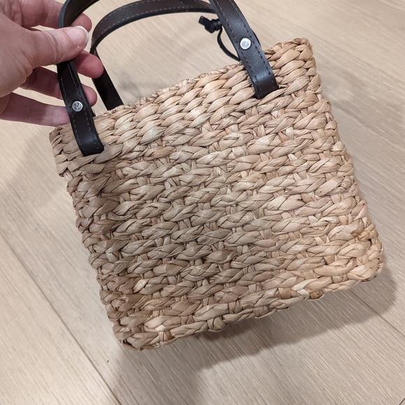 Esprit Woven Mini Straw Bag with Brown Handles - Picture 4 of 12